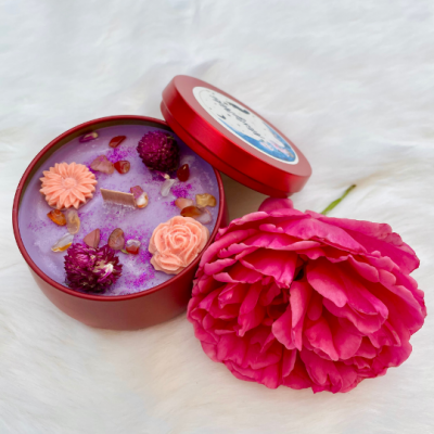 Bougie bois de rose avec Cornaline