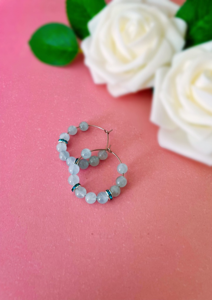 Boucles d'oreilles en aigue-marine