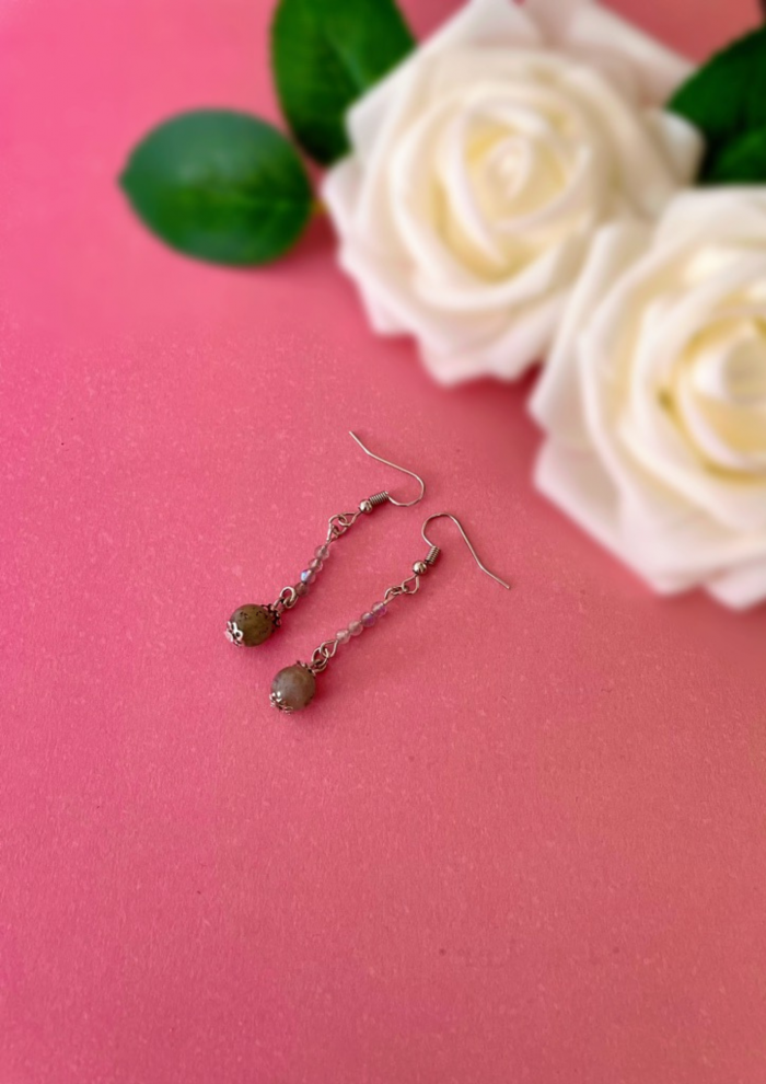 Boucles d'oreilles en labradorite