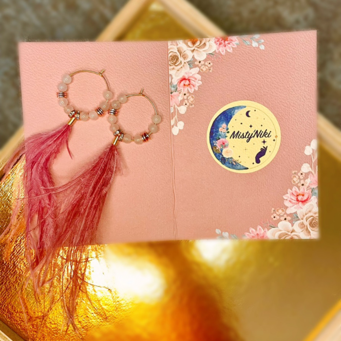 Boucles d'oreilles en quartz rose