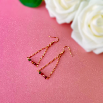 Boucles d'oreilles en tourmaline multicolore