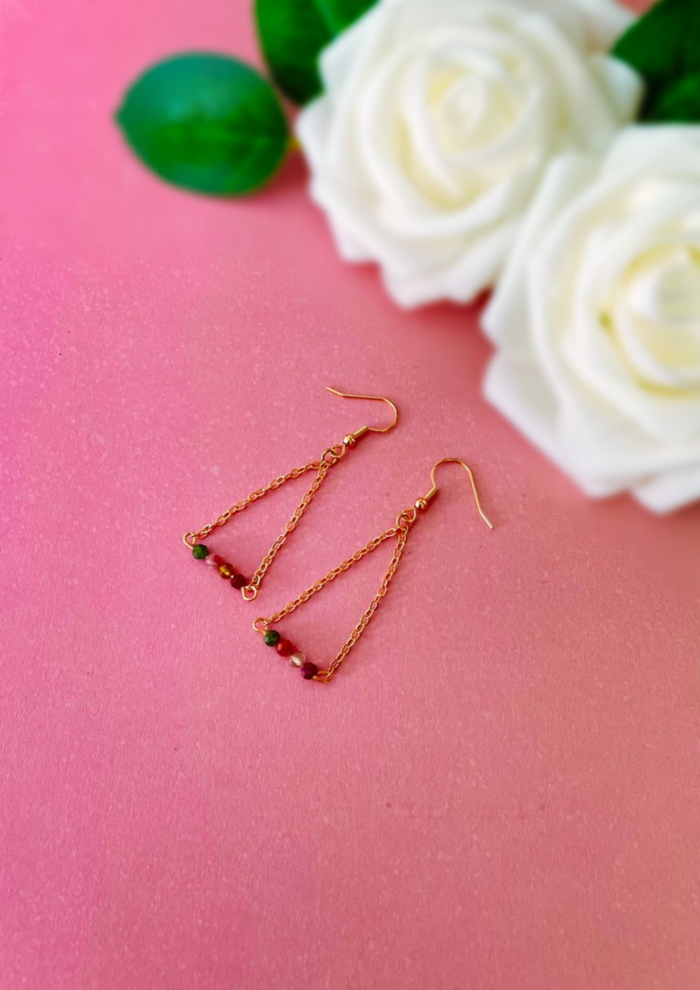 Boucles d'oreilles en tourmaline multicolore