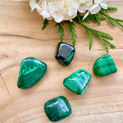 Malachite pierres roulées naturelles