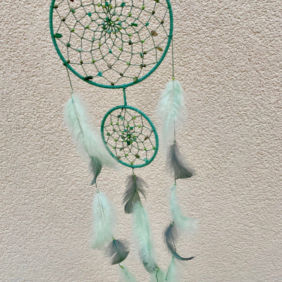 Attrape rêve verte avec amazonite (fait main)