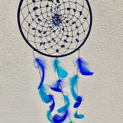 Attrape rêve bleue avec lapis-lazuli (fait main)